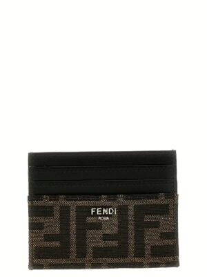 'FF' card holder FENDI Brown