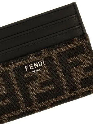 'FF' card holder Man FENDI Brown