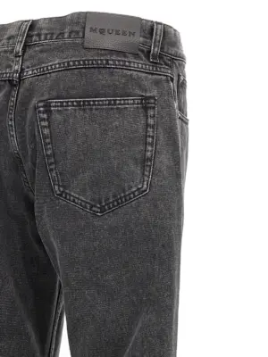 Metal plate jeans 100% cotton MCQUEEN Black