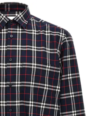 Check shirt Man BURBERRY Blue