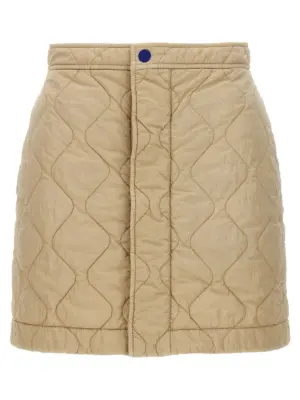Quilted nylon skirt BURBERRY Beige