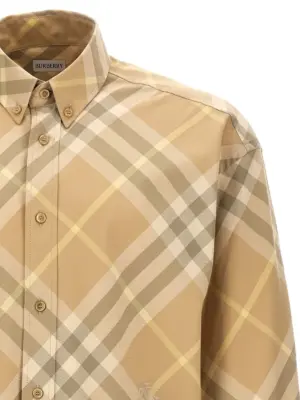 Check shirt Man BURBERRY Beige