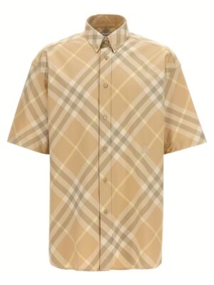 Logo embroidery check shirt BURBERRY Beige