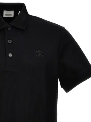'Eddie' polo shirt Man BURBERRY Black