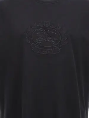 Logo embroidery t-shirt Man BURBERRY Black