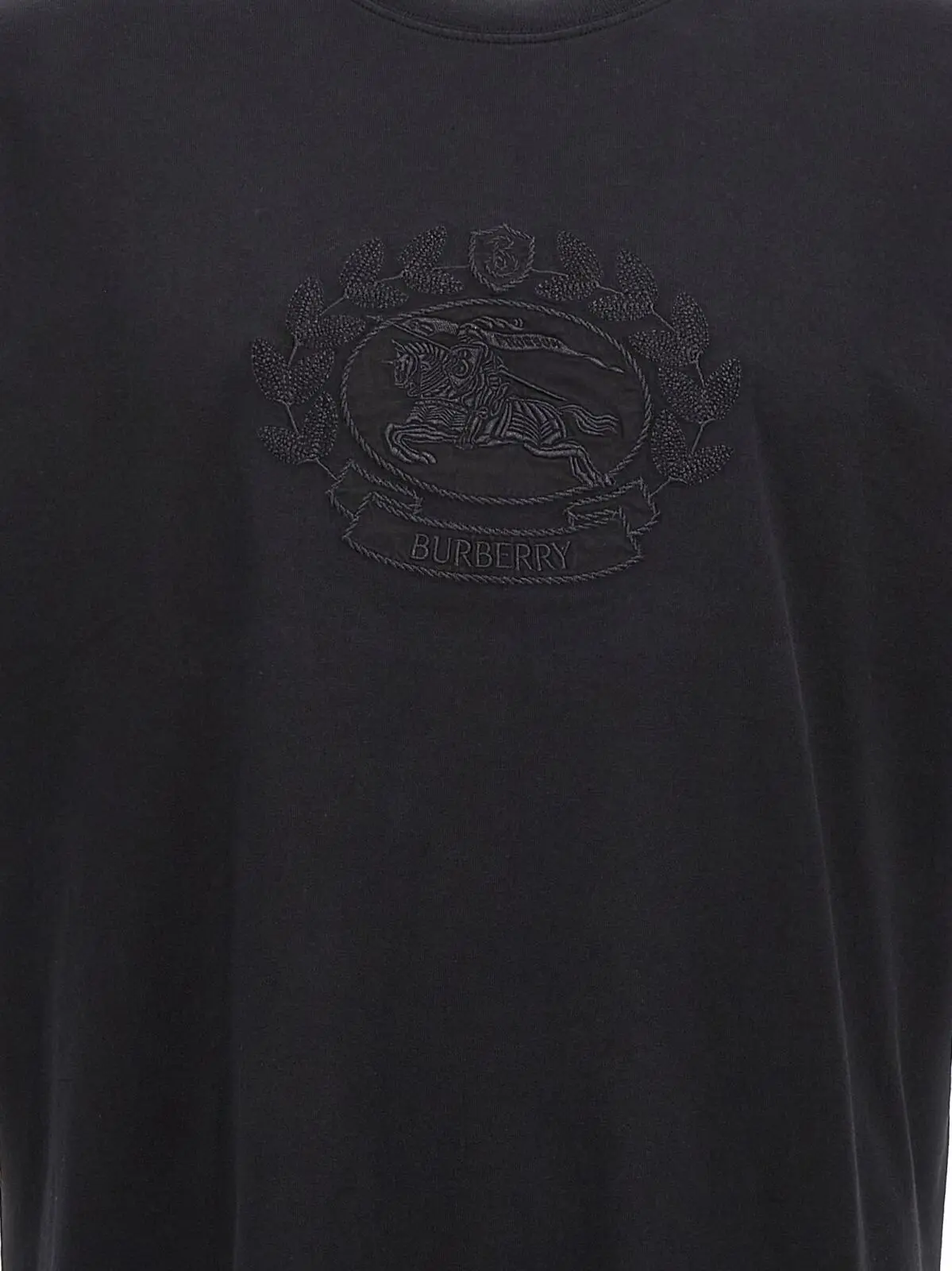 Футболка Burberry Logo embroidery Чорна 3 Logo embroidery t-shirt Man BURBERRY Black