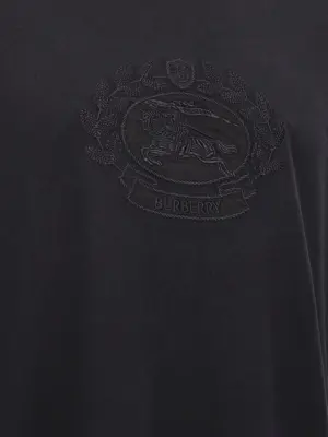 Logo embroidery t-shirt 100% cotton BURBERRY Black