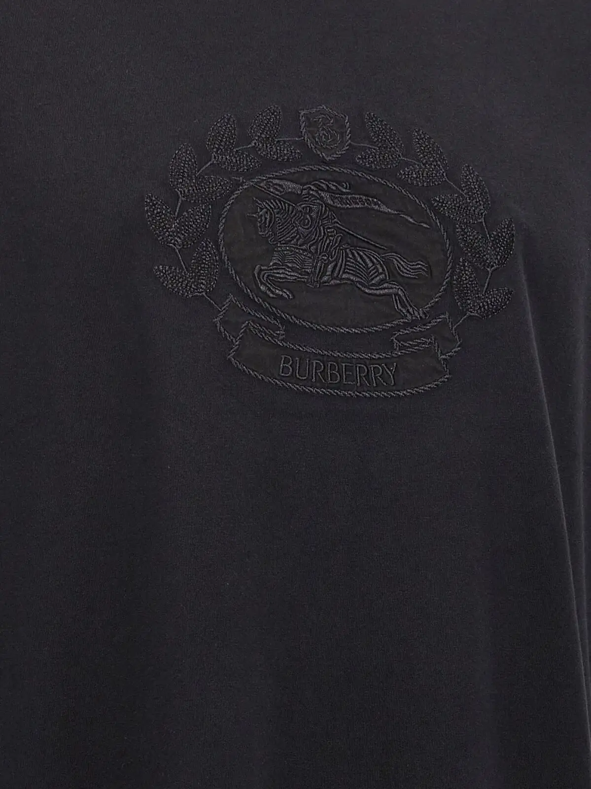 Футболка Burberry Logo embroidery Чорна 4 Logo embroidery t-shirt 100% cotton BURBERRY Black