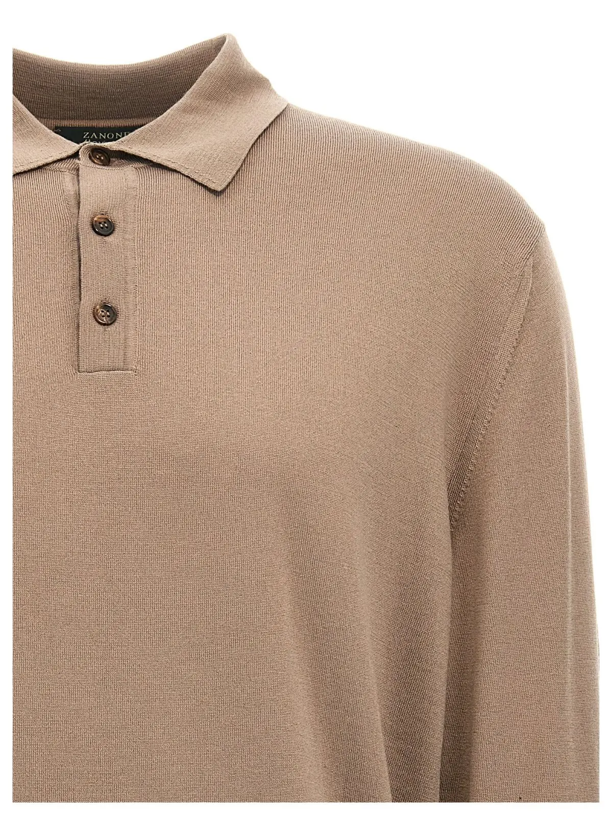 Поло Zanone вовняне Бежеве 3 Wool polo shirt Man ZANONE Beige
