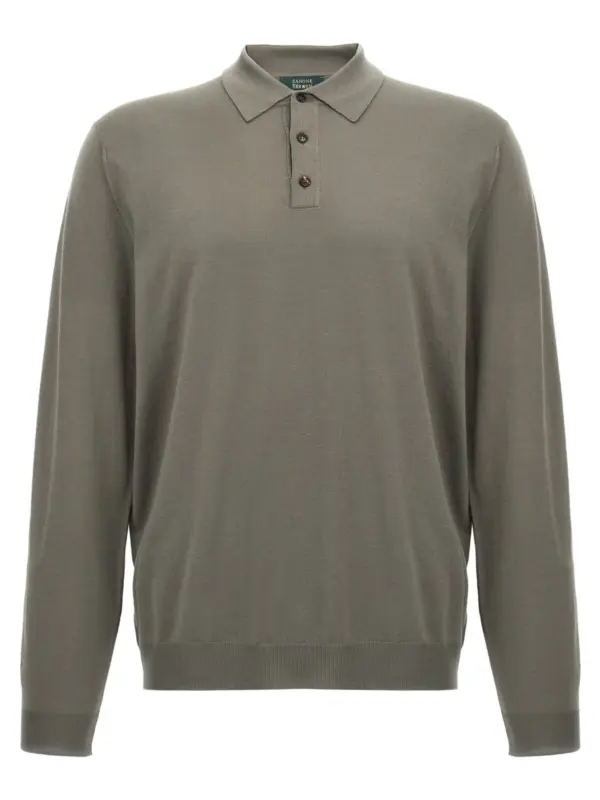Wool polo shirt ZANONE Gray