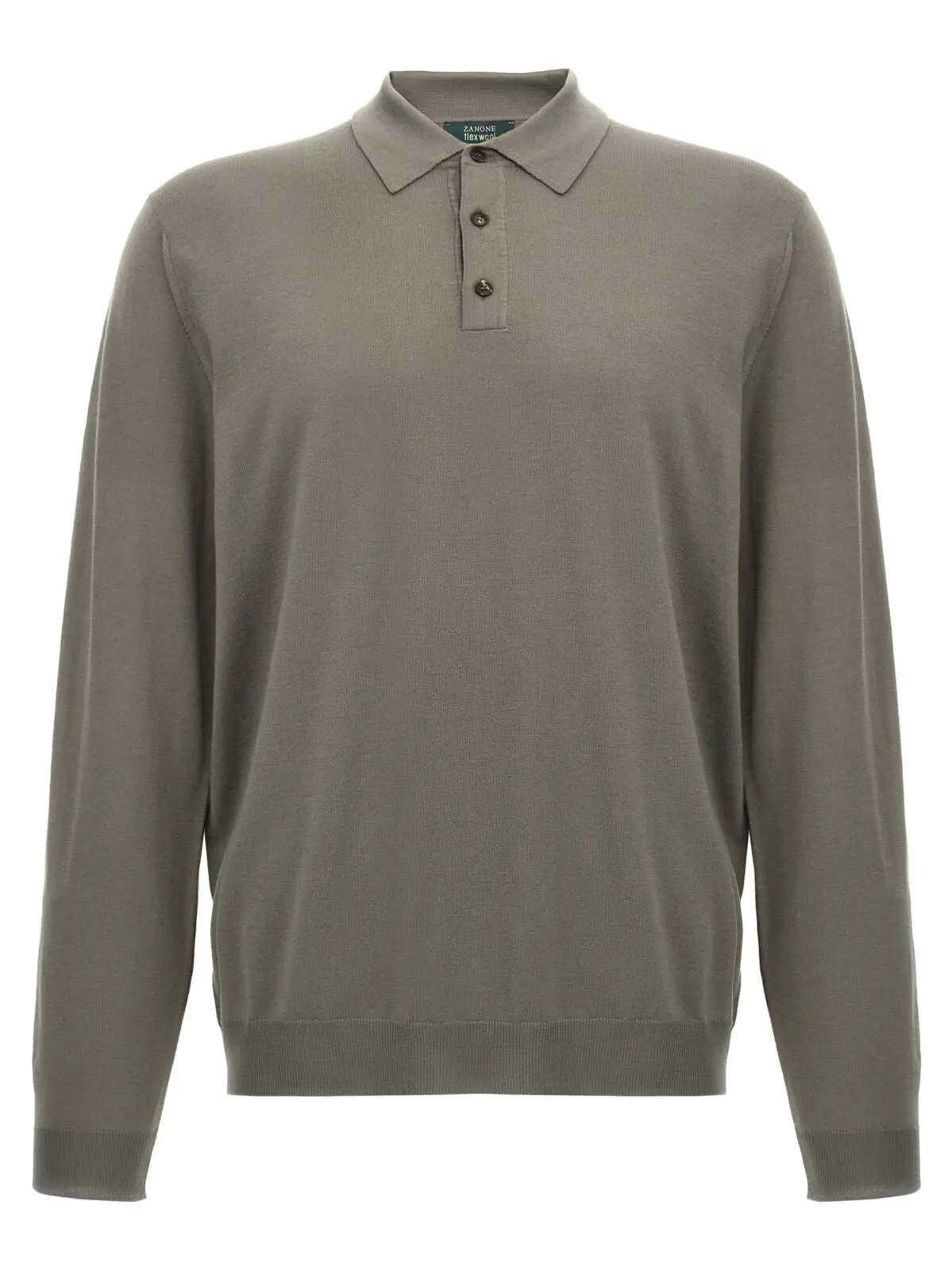 Вовняне поло Zanone Зелений 1 Wool polo shirt ZANONE Gray