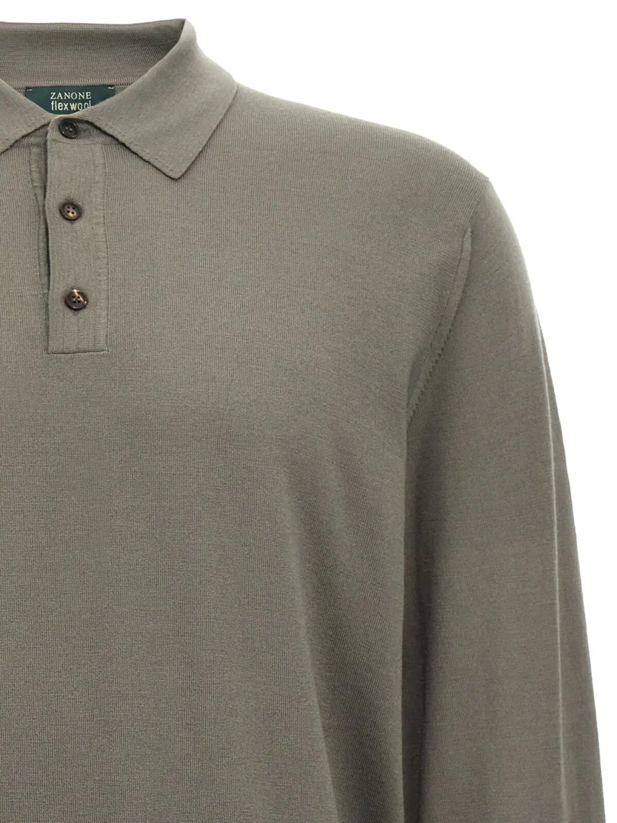 Вовняне поло Zanone Зелений 3 Wool polo shirt Man ZANONE Gray