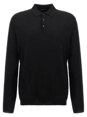 Wool polo shirt ZANONE Black