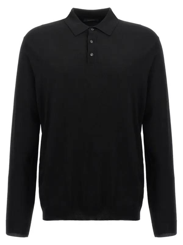Wool polo shirt ZANONE Black