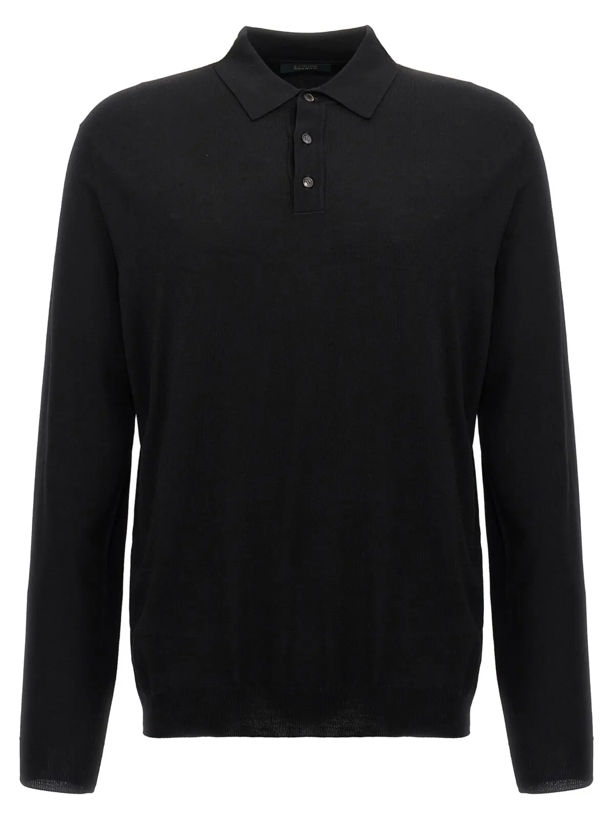 Вовняна сорочка-поло Zanone Чорна 1 Wool polo shirt ZANONE Black