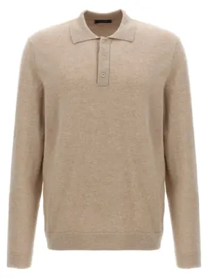 Cashmere wool polo shirt ZANONE Beige