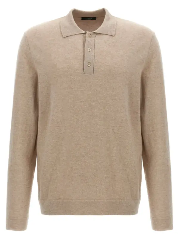 Cashmere wool polo shirt ZANONE Beige