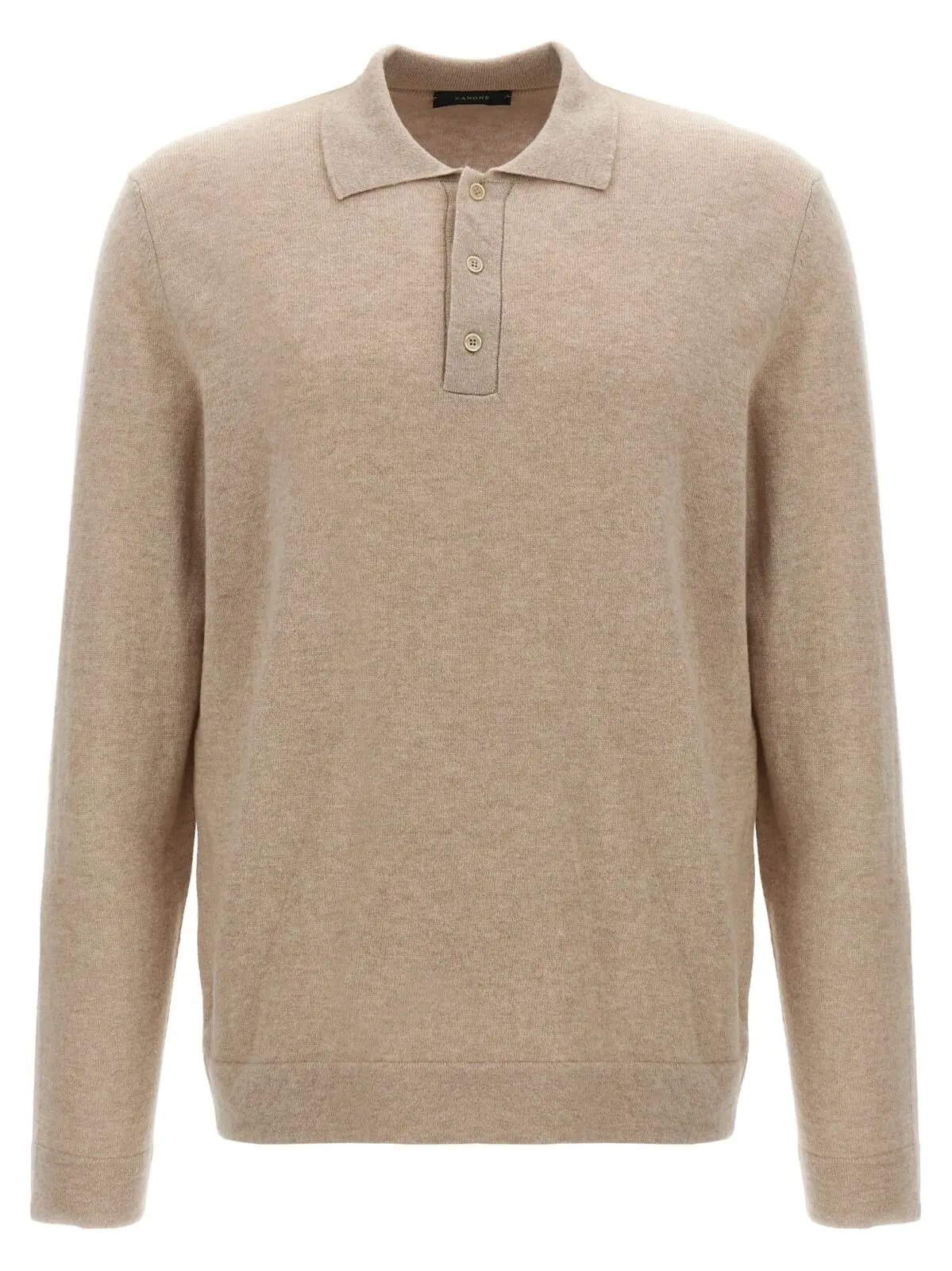 Сорочка-поло з кашеміру та вовни Zanone Бежева 1 Cashmere wool polo shirt ZANONE Beige