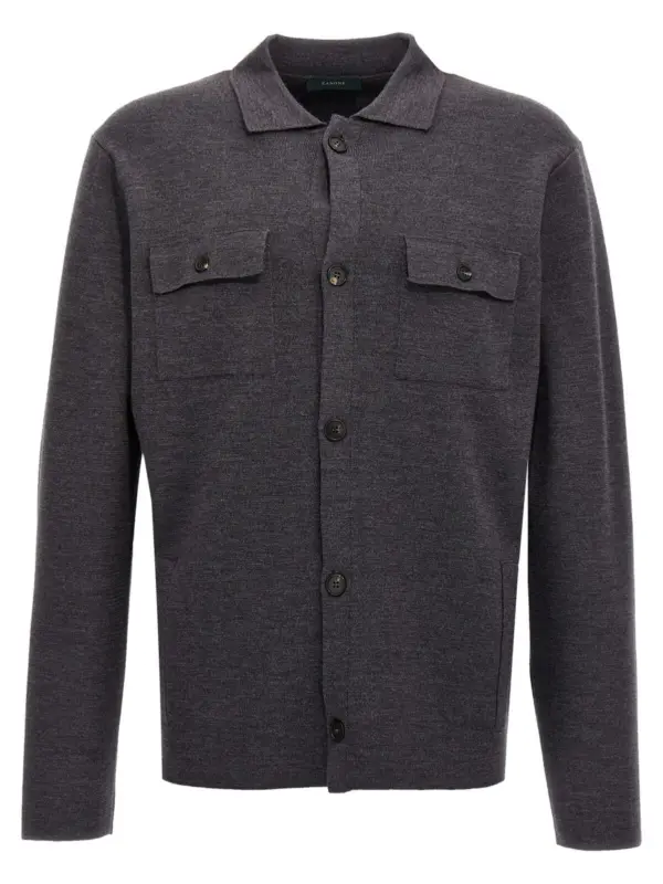 Wool cardigan ZANONE Gray