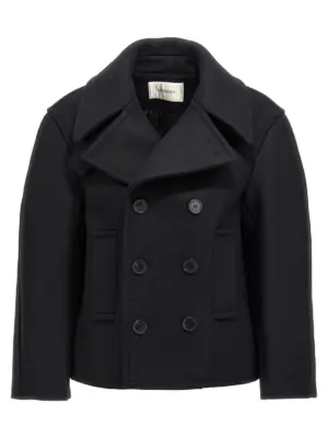 Oversized caban coat SAINT LAURENT Black