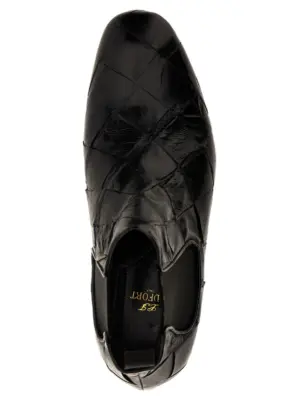 Braided leather ankle boots 100% calfskin leather (Bos Taurus) LIDFORT Black