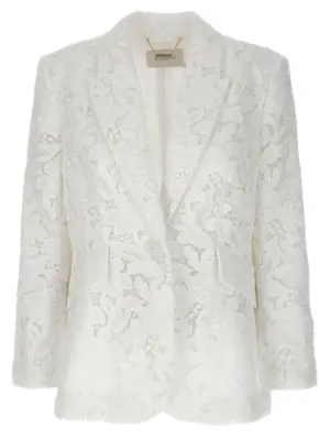 'Natura Lace' blazer ZIMMERMANN White