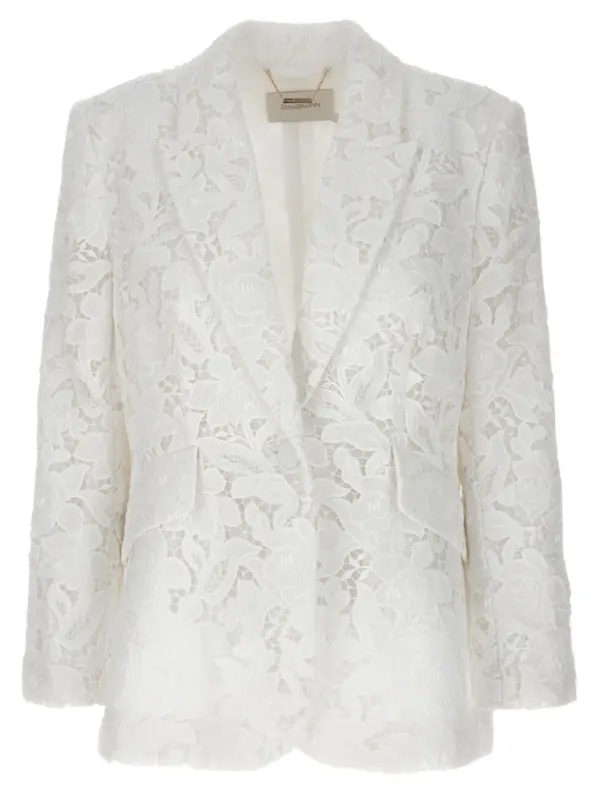 'Natura Lace' blazer ZIMMERMANN White