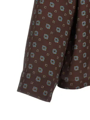 Patterned shirt 100% silk MOSCHINO Brown