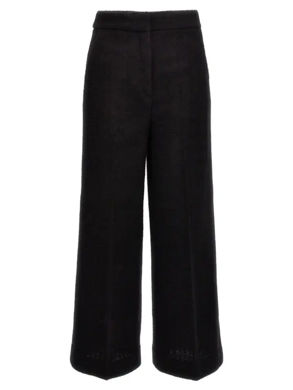 Cropped bouclè pants MOSCHINO Black