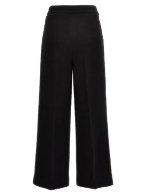 Cropped bouclè pants A032254180555 MOSCHINO Black