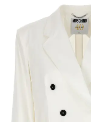 Double-breasted blazer Woman MOSCHINO White