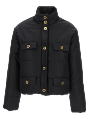 Logo button down jacket MOSCHINO Black