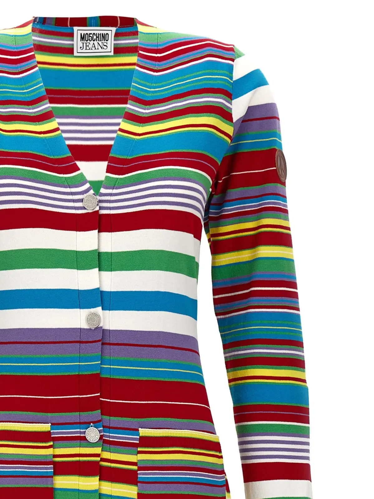 Кардиган Striped MosChiNo Jeans Багатокольоровий 3 Striped cardigan Woman MO5CH1NO JEANS Multicolor