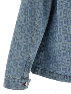 'Monogram' jacket 100% cotton GCDS Light Blue
