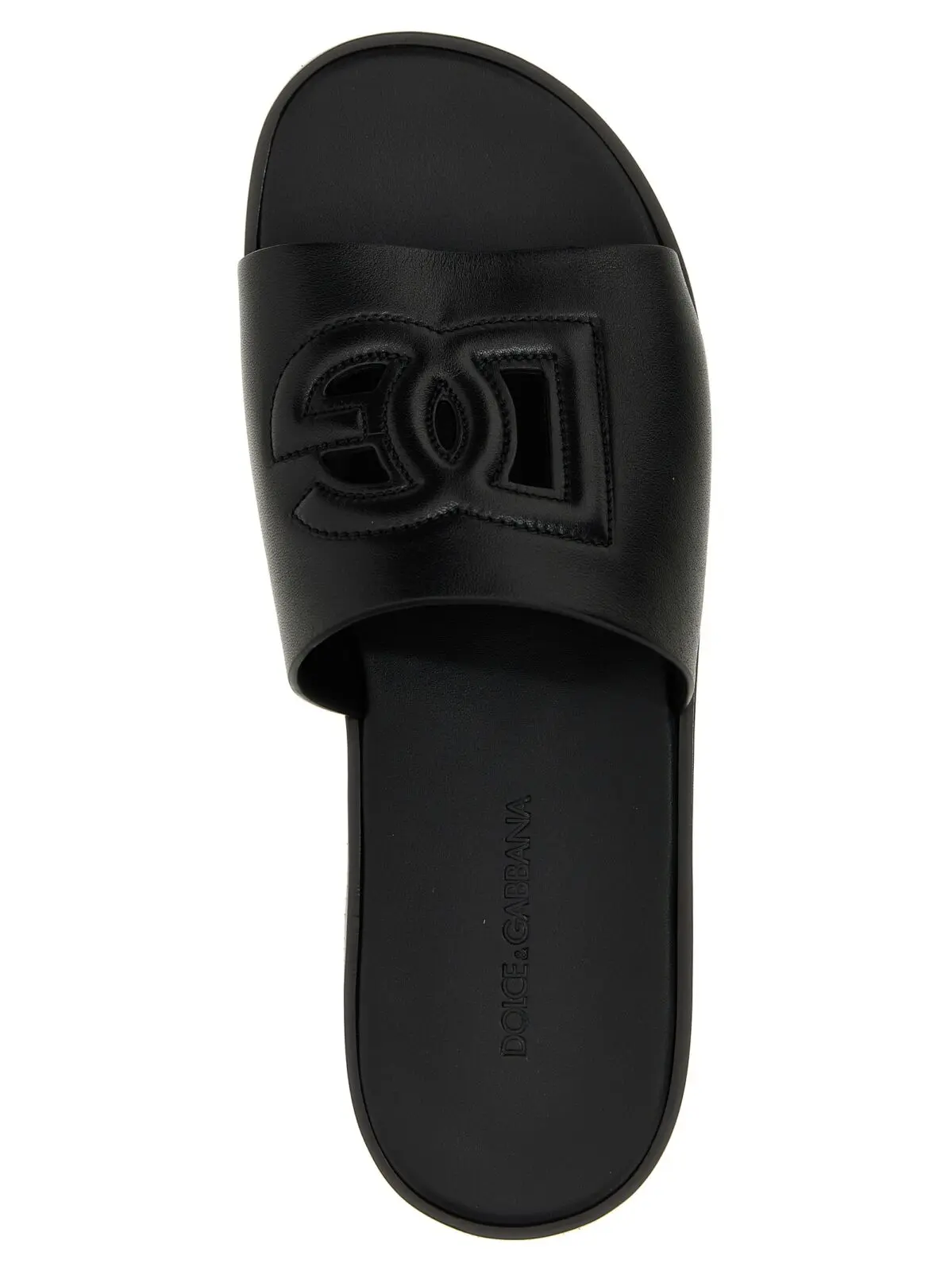 Шльопанці Dolce Gabbana з логотипом Чорні 3 Logo slides Man DOLCE & GABBANA Black