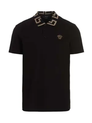 'Greca' polo shirt VERSACE Black
