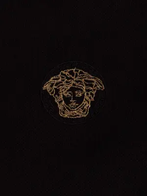 'Greca' polo shirt 100% cotton VERSACE Black