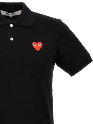 Logo patch polo shirt Man COMME DES GARÇONS PLAY Black