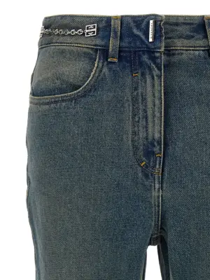 Chain jeans with logo Woman GIVENCHY Blue