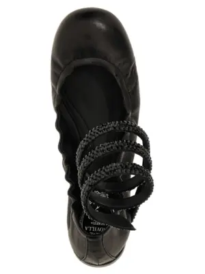'Cleo' ballet flats 60% lamb leather 40% satin RENÉ CAOVILLA Black