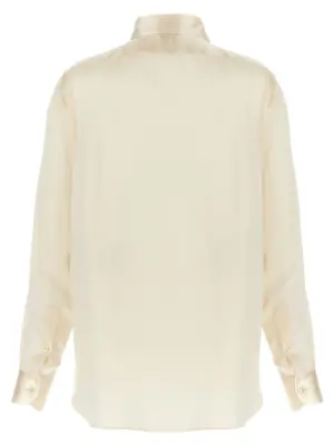 Pleated plastron shirt CA3269FAX1191AW035 TOM FORD White
