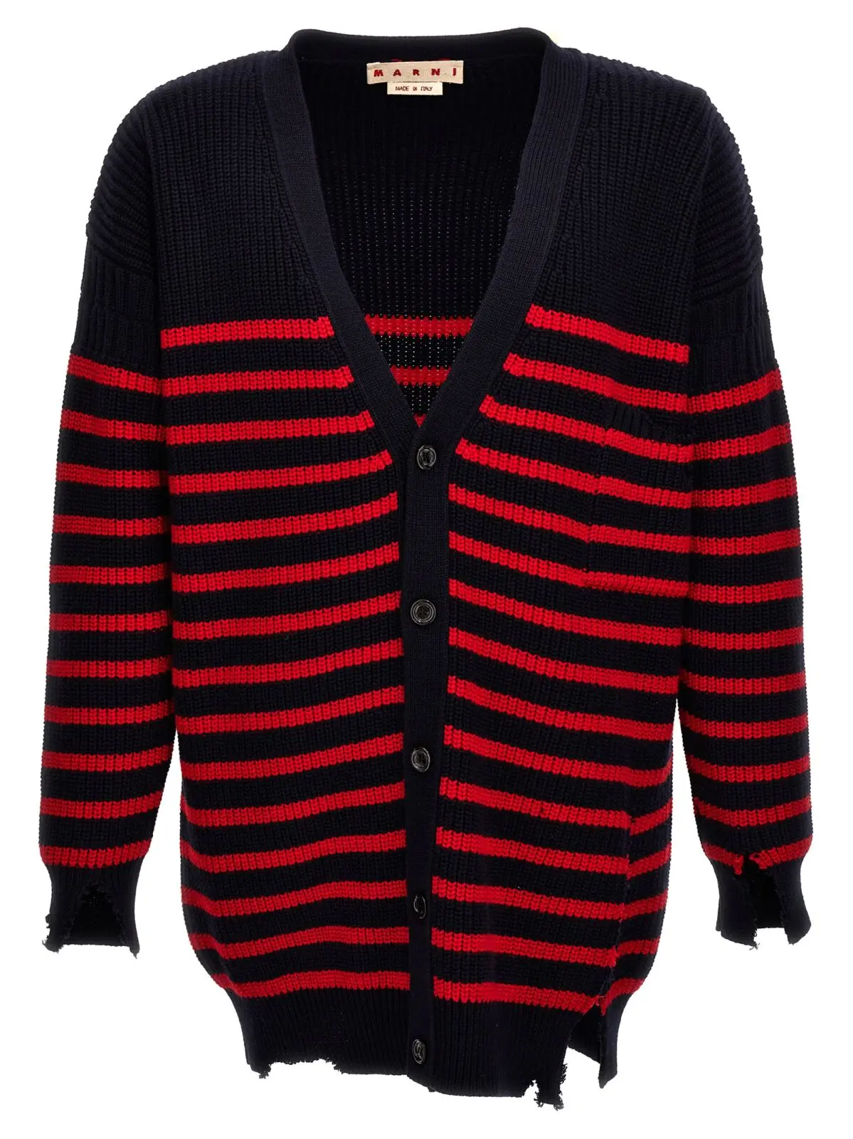 Кардиган в смуги з ефектом потертості Marni 1 Destroyed effect striped cardigan MARNI Multicolor