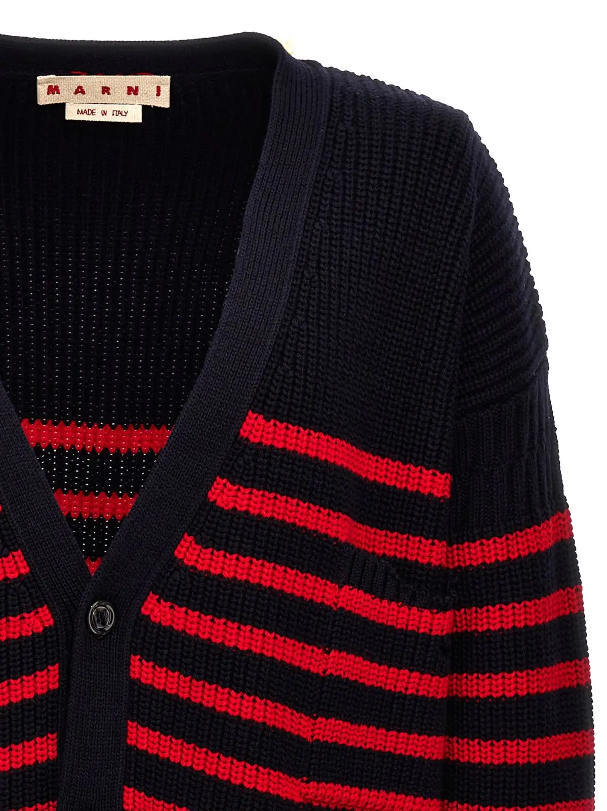 Кардиган в смуги з ефектом потертості Marni 3 Destroyed effect striped cardigan Man MARNI Multicolor