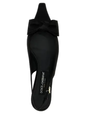 'Mun' slingback 67% viscose 32% silk 1% lh DOLCE & GABBANA Black