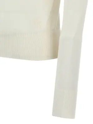 Logo embroidery turtleneck sweater 100% sheep wool CHLOÉ White