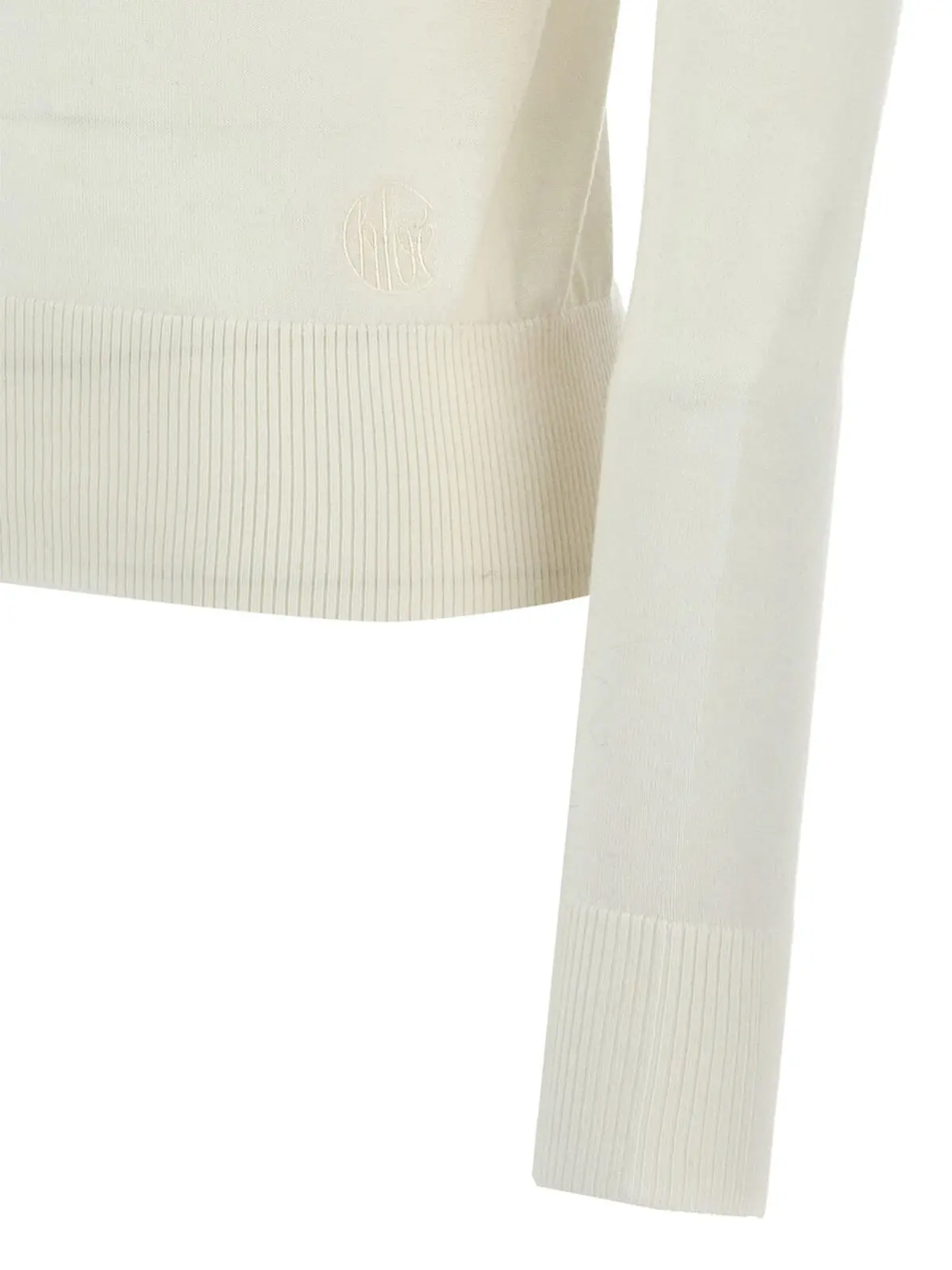 Светр Chloé з вишитим логотипом водолазка Білий 4 Logo embroidery turtleneck sweater 100% sheep wool CHLOÉ White