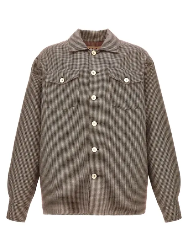 Houndstooth jacket MARNI Bordeaux