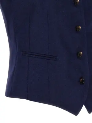 Silk cashmere vest 70% cashmere 30% silk KITON Blue