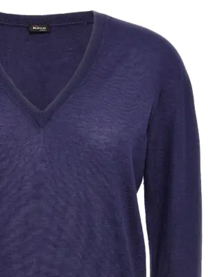 V-neck sweater Woman KITON Blue
