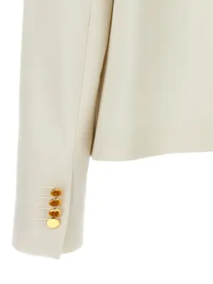 Cropped double-breasted jacket 96% virgin wool 4% elastane KITON White